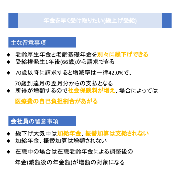 年金を早く受け取りたい(繰上げ受給)