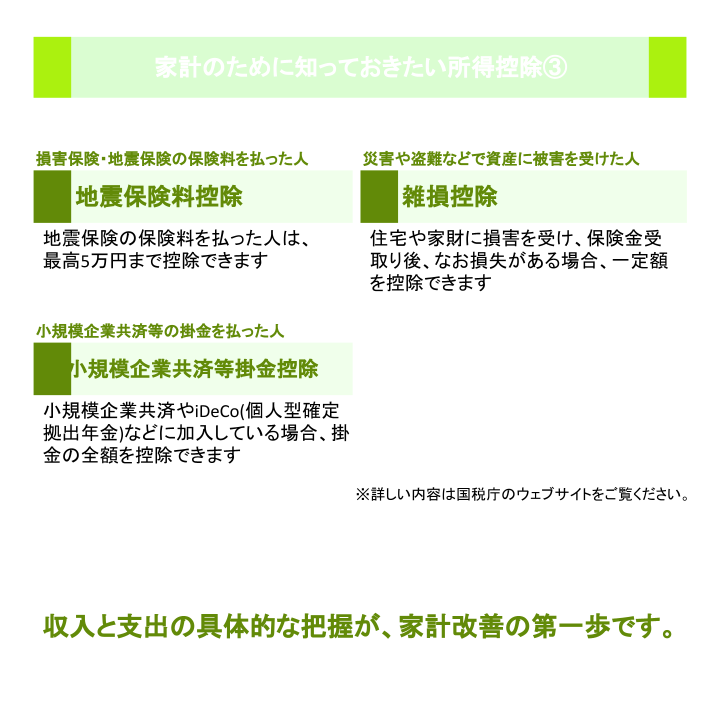 家計のために知っておきたい所得控除③