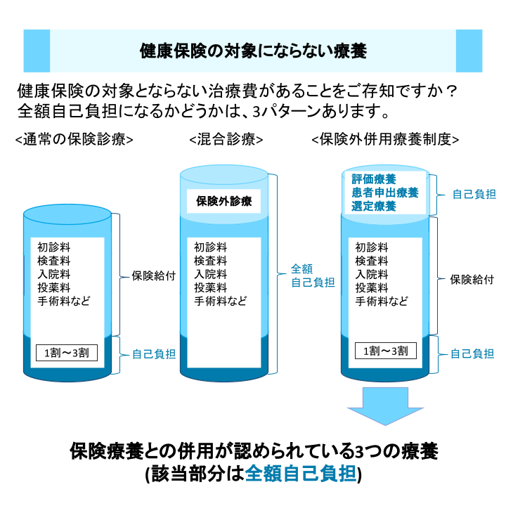 健康保険の対象にならない療養