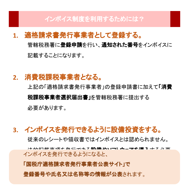 インボイス制度を利用するためには?