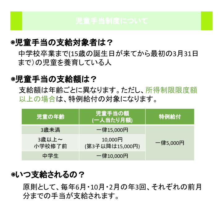 児童手当制度について